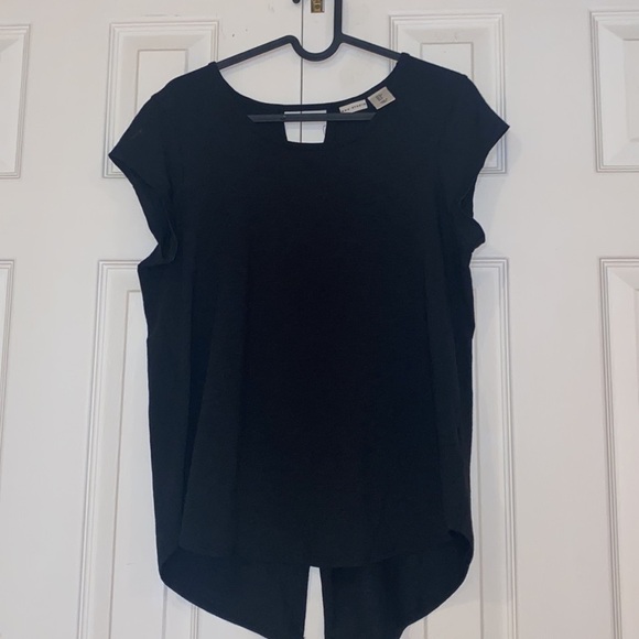 Max Studio black cap sleeves top Sz S - Picture 2 of 12